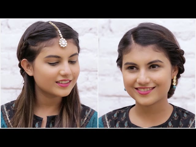 Day 4 Navratri special hairstyle | open hair hairstyle | dandiya/garba  hairstyle | Pinki Sahal #day4 - YouTube