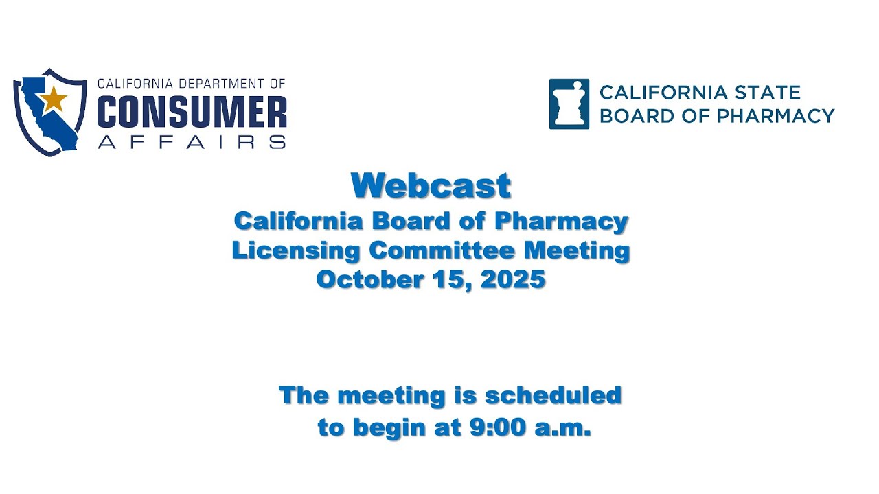 glutathione california board of pharmacy State Pharmacy- Licensing Committee Meeting- October 15, 2025 Control Head:Automatic / 2