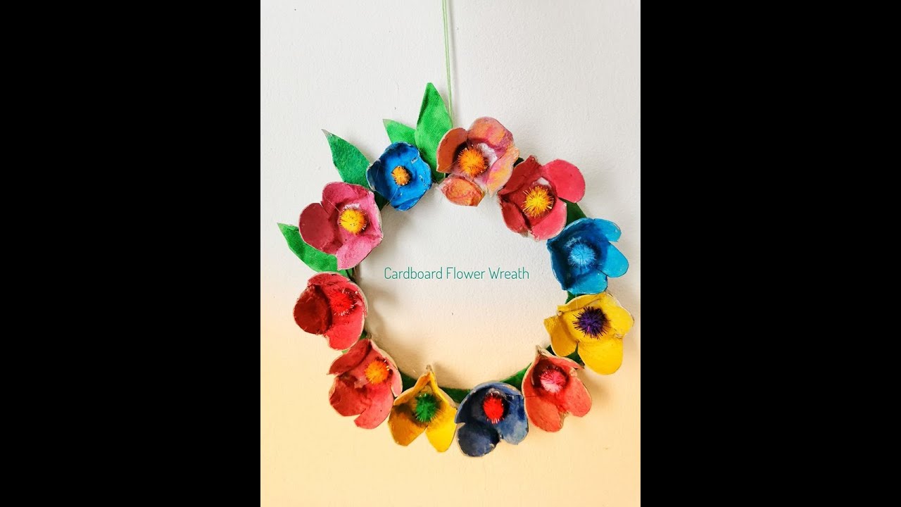 Cardboard Flower Wreath DIY YouTube