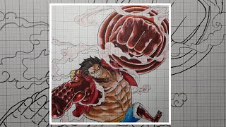 Xem hình về Luffy Gear 4 vẽ để tận hưởng tuyệt phẩm nghệ thuật về anh hùng huyền thoại của đảo Hải Tặc.