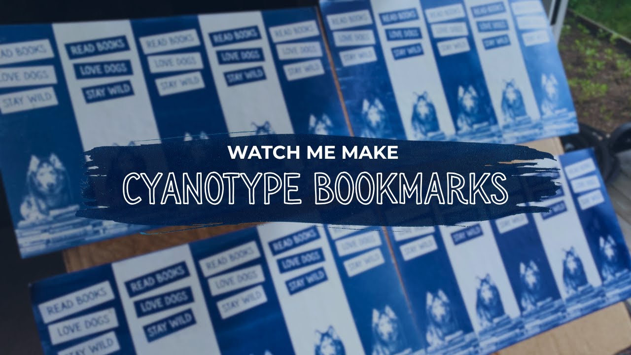 How to make cyanotype bookmarks for dog lovers