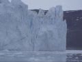 Calvings at Eqi Glacier, plus art sketch, during 3 hours visit. Greenland, Ilulissat