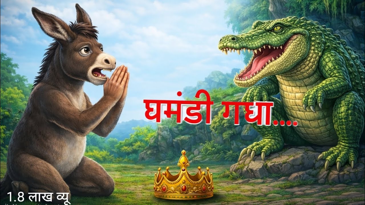 “घमंडी गधा और मगरमच्छ | घमंड का बुरा परिणाम | Moral Story” | Frame World Bedtime Story | Kids Jungle
