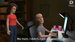 Clic Caillou Downloads A Pirated Version Of Gta 5 Grounded