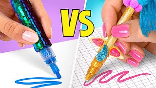 🦄✨ DIY School Supplies || Unicorn Crafts VS Mermaid Crafts 🧜‍♀️📚