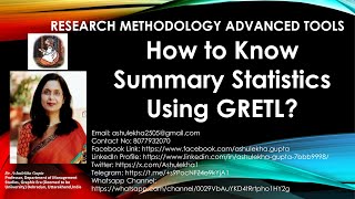 05 How to know summary statistics using Gretl? (Gretl)(statistics)(econometrics)