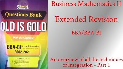 Business Mathematics II (Pokhara University) Extended Revision (Unit 5 - Part 5)