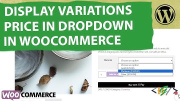 How to Display Variation Prices in Dropdown in Variable Products in WooCommerce WordPress