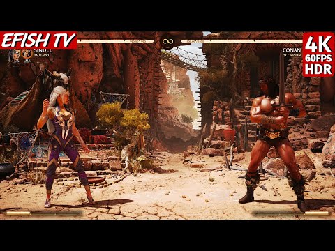 Sindel & Motaro vs Conan & Scorpion (Hardest AI) - Mortal Kombat 1