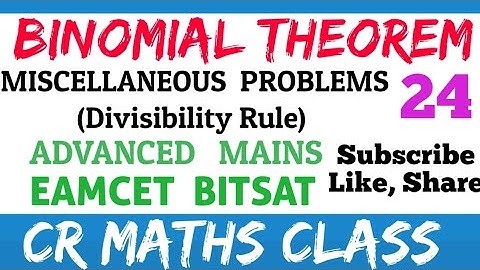 Binomial theorem part24/Shortcutmethod tosolve problems Advanced, Mains,Eamcet,Bitsat/CR MATHS CLASS