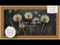 Vintage moody frame tv art dandelions  wildflower tv art  botanical decor  floral tv wallpaper