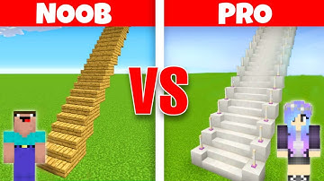 Minecraft NOOB vs PRO | LONGEST STAIRCASE BUILD CHALLENGE