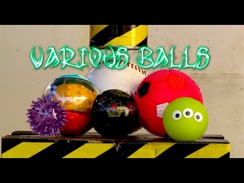 Various balls with Hydraulic press machine.