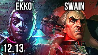 EKKO vs SWAIN (MID) | 7.3M mastery, 2300+ games, 12/2/9, Dominating | EUW Challenger | 12.13