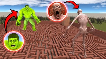 GIANT SCP-096 VS HULK IN MAZE? In Garry