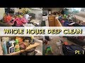 😱 WHOLE HOUSE DEEP CLEAN PART ONE | CLEAN WITH ME | CLEANING MOTIVATION | SAHM CLEANING