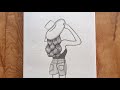 How to draw a Girl Wearing Big Hat Very Easy Drawing || Pencil Sketch for Beginners || Drawing