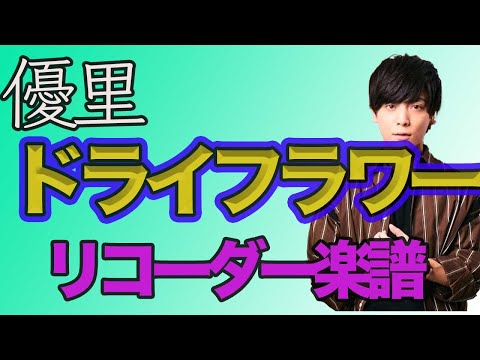 【ドライフラワーリコーダー】優里　ソプラノリコーダー用　簡単