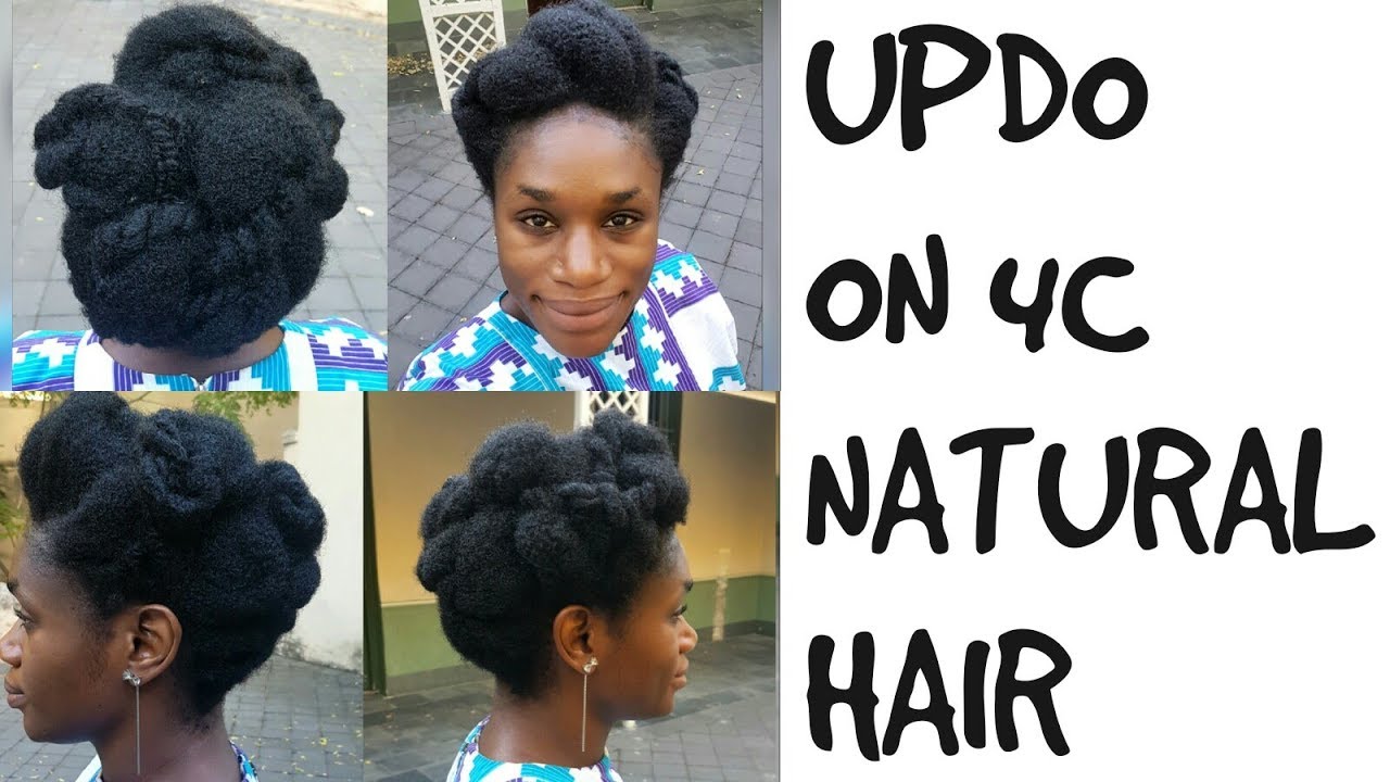 4c Natural Hair L Quick Easy 5 Minute Twist Updo On Medium