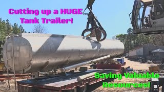 We Recycled an Old Tank Trailer! Check out how we Unloaded and Processed it!