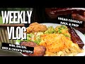 VEGAN COOKOUT Haul ft. ribs, beef, bacon &amp; chicken strips, 7-cheese vegan mac, garden update! | vlog