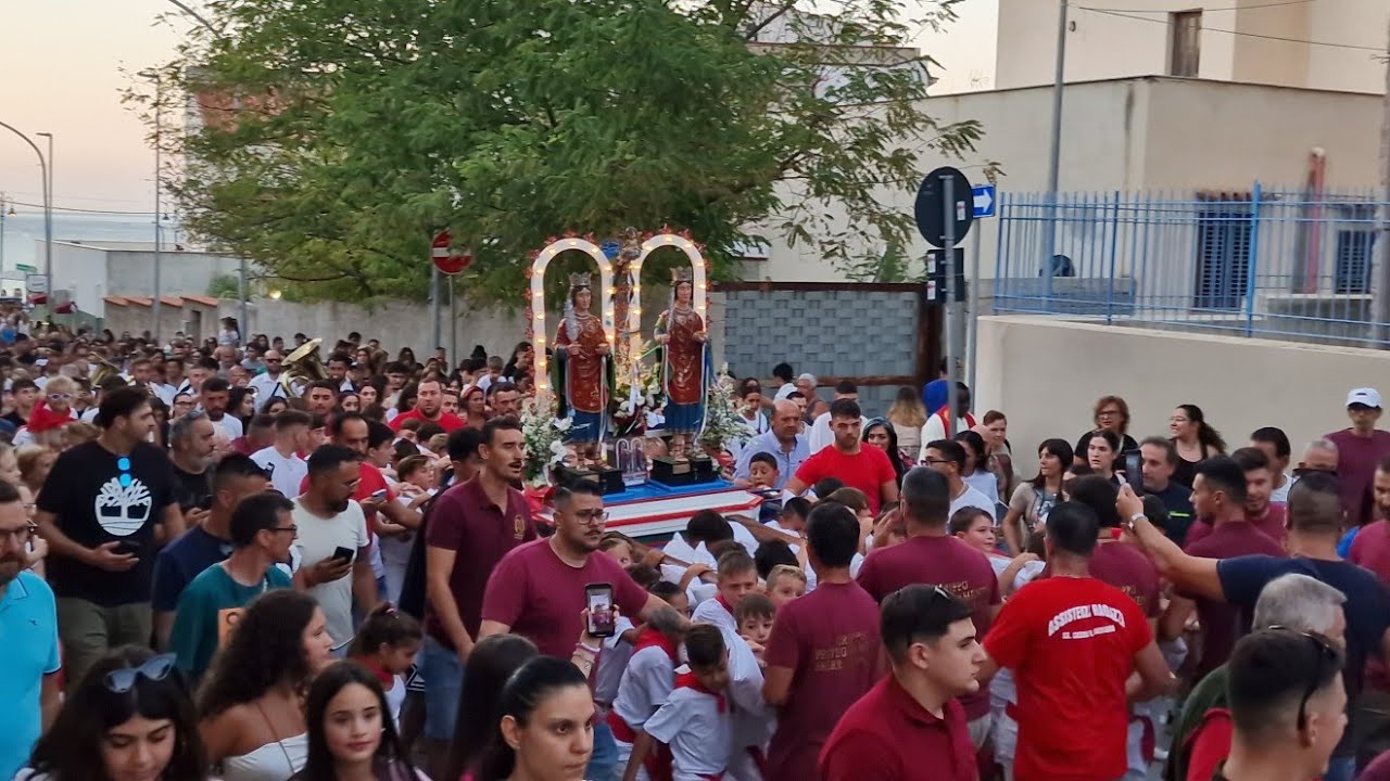 SFERRACAVALLO (PALERMO) - PROCESSIONE DEI MINI PORTATORI DI SAN COSMA E DAMIANO (4K) 27/09/2024
