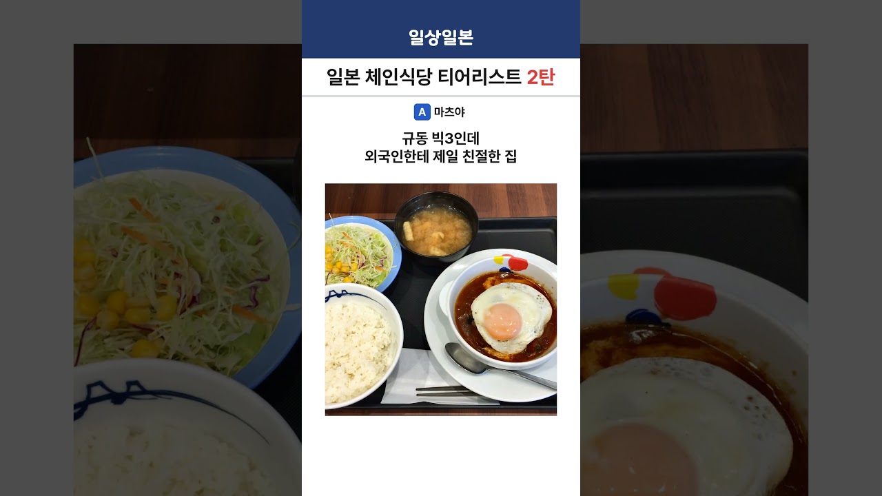 일본 체인점 티어리스트 2탄