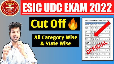 ESIC UDC Cut Off 2022 category Wise & State wise | eisc udc 2022 cut off | esic udc cut off