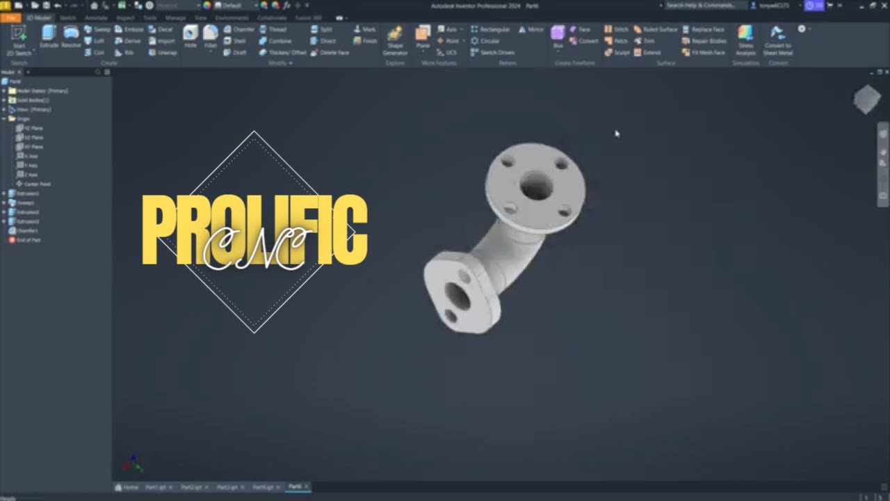 Piping Model Inventor Autodesk Inventor: Modeling Pipe Connectors - YouTube