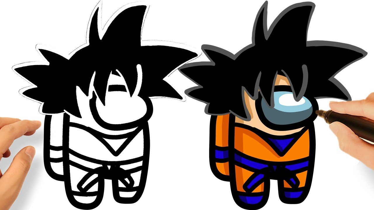 COMMENT DESSINER AMONG US GOKU - YouTube