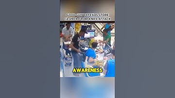 Self-Defense: Good Guy Defends Store Cashier From Knife Attacks #shorts