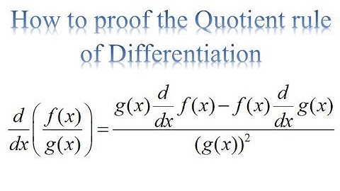 Derivation of quotient  rule of differentiation | kamaldheeriya