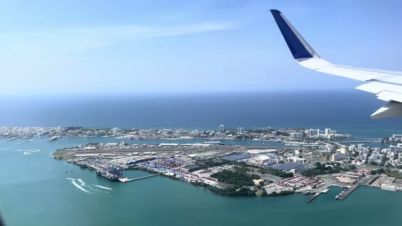 Flying over San Juan, Puerto Rico! La Isla del Encanto!