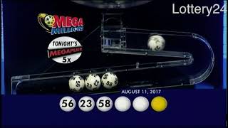 2017 08 11 Mega Millions Numbers and draw results