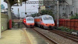 《列車進出站集錦》128次E1000型推拉式自強號桃園站開車離站 交會141次E1000型推拉式自強號桃園站進站 2026/02/20