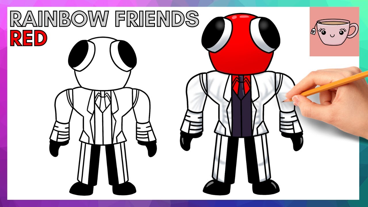 How to draw and paint Red Rainbow Friends Roblox #shorts 