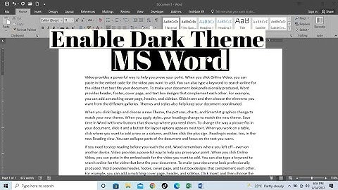 How To Enable Dark Theme in Microsoft word | Activate black theme in Microsoft word
