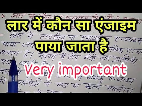 वीडियो: लार में कौन सा एंजाइम मौजूद होता है?