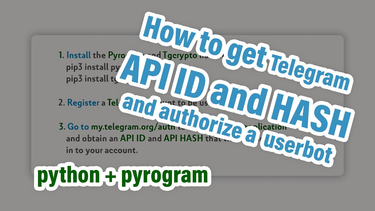 Api id api hash