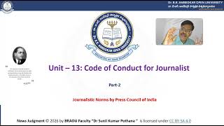 MA / BA Journalism - Code of Conduct for Journalist - P2