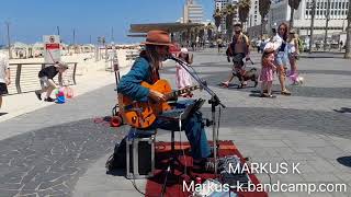 First Busking Session in Israel (Tel Aviv): ‘16 Tons’ (bottleneck blues)