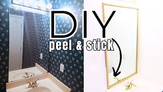 DIY *GENIUS* IDEA TO ELEVATE A SMALL BATHROOM // Frame a Mirror WITHOUT Taking It Off The Wall by DIY Power Couple 2,838 views 1 month ago 6 minutes, 57 seconds