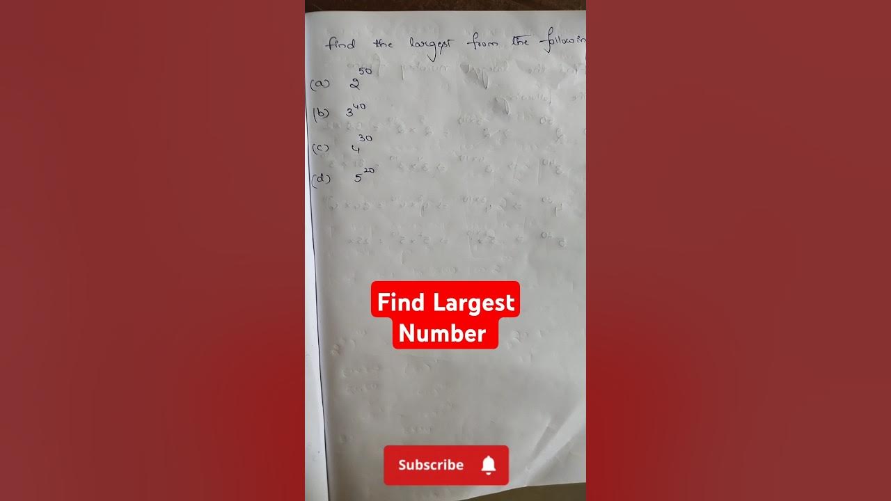 Find Largest Number Quickly - YouTube