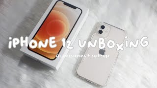 iPhone 12 Unboxing white 128gb | Accessories + Set-up