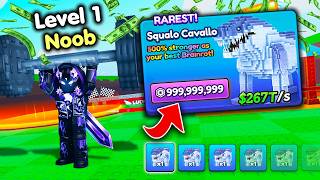 Starting Over as NOOB with MOST EXPENSIVE SECRET in Race Your Lucky Block! (Roblox)