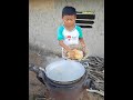 Beautiful countryside life of Little chef Heng , Boiled chicken leg for diner