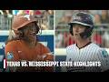 ELIMINATION GAME 🥎 Texas vs. Mississippi State | Full Game Highlights | Women's College World Serie