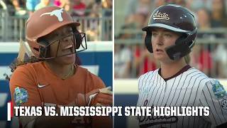 ELIMINATION GAME 🥎 Texas vs. Mississippi State | Full Game Highlights | Women's College World Serie