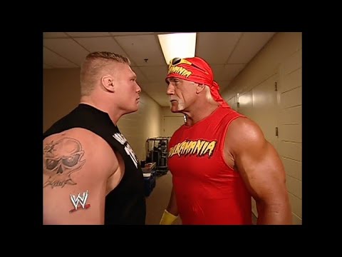 Hulk Hogan runs into Brock Lesnar 02062003