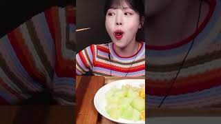 Tanghulu + Fruit w/ Cream ASMR MUKBANG | cr: Eat with Boki #asmr #mukbang #asmrshorts #shorts